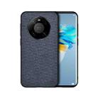 For Huawei Mate 40 Pro+ Shockproof Splicing PU + Cloth Protective Case(Denim Blue) - 1