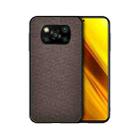 For Xiaomi Poco X3 NFC Shockproof Splicing PU + Cloth Protective Case(Mercerized Brown) - 1