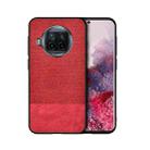 For Xiaomi Mi 10T Lite 5G Shockproof Splicing PU + Cloth Protective Case(Stitching Red) - 1