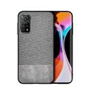 For Xiaomi Mi 10T 5G Shockproof Splicing PU + Cloth Protective Case(Stitching Gray) - 1