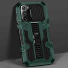 For Samsung Galaxy Note20 Vanguard Warrior All Inclusive Double-color Shockproof TPU + PC Protective Case with Holder(Graphite Green) - 1