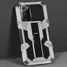 For Samsung Galaxy Note20 Vanguard Warrior All Inclusive Double-color Shockproof TPU + PC Protective Case with Holder(Silver White) - 1