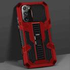 For Samsung Galaxy Note20 Vanguard Warrior All Inclusive Double-color Shockproof TPU + PC Protective Case with Holder(Red) - 1