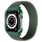 Weave Wrist Strap Watch Bands with Frame For Apple Watch Series 8&7 41mm / SE 2&6&SE&5&4 40mm / 3&2&1 38mm, Length:140mm(Dark Olive Green) - 1