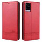 For vivo V20 Pro / S7 ZNS Magnetic Calf Texture Horizontal Flip Leather Case with Card Slots & Holder & Wallet(Red) - 1