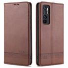 For Xiaomi Mi Note 10 Lite ZNS Magnetic Calf Texture Horizontal Flip Leather Case with Card Slots & Holder & Wallet(Dark Brown) - 1