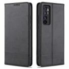 For Xiaomi Mi Note 10 Lite ZNS Magnetic Calf Texture Horizontal Flip Leather Case with Card Slots & Holder & Wallet(Black) - 1