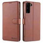 For Samsung Galaxy S21+ 5G AZNS Calf Texture Horizontal Flip Leather Case with Holder & Card Slots & Wallet & Photo Frame(Brown) - 1