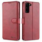 For Samsung Galaxy S21+ 5G AZNS Calf Texture Horizontal Flip Leather Case with Holder & Card Slots & Wallet & Photo Frame(Red) - 1