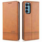 For Oppo Reno5 5G AZNS Magnetic Calf Texture Horizontal Flip Leather Case with Card Slots & Holder & Wallet(Light Brown) - 1