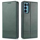 For Oppo Reno5 5G AZNS Magnetic Calf Texture Horizontal Flip Leather Case with Card Slots & Holder & Wallet(Dark Green) - 1