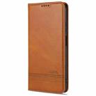 For Xiaomi Redmi Note 9 5G AZNS Magnetic Calf Texture Horizontal Flip Leather Case with Card Slots & Holder & Wallet(Light Brown) - 1