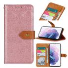 For Samsung Galaxy S21+ 5G European Floral Embossed Copper Buckle Horizontal Flip PU Leather Case with Holder & Card Slots & Wallet & Photo Frame(Pink) - 1