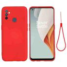 For OnePlus Nord N100 Pure Color Liquid Silicone Shockproof Full Coverage Case(Red) - 1