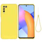 For Huawei Honor 10X Lite Pure Color Liquid Silicone Shockproof Full Coverage Case(Yellow) - 1