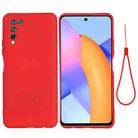 For Huawei Honor 10X Lite Pure Color Liquid Silicone Shockproof Full Coverage Case(Red) - 1