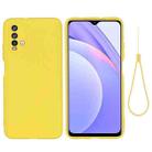 For Xiaomi Redmi Note 9 4G (CN Version) / Redmi 9 Power / Redmi 9T Pure Color Liquid Silicone Shockproof Full Coverage Case(Yellow) - 1