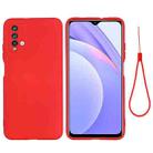 For Xiaomi Redmi Note 9 4G (CN Version) / Redmi 9 Power / Redmi 9T Pure Color Liquid Silicone Shockproof Full Coverage Case(Red) - 1