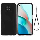 For Xiaomi Redmi Note 9 5G (CN Version) / Redmi Note 9T Pure Color Liquid Silicone Shockproof Full Coverage Case(Black) - 1