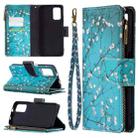 For Xiaomi Poco M3 Colored Drawing Pattern Zipper Horizontal Flip Leather Case with Holder & Card Slots & Wallet(Plum Blossom) - 1