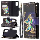 For Xiaomi Poco M3 Colored Drawing Pattern Zipper Horizontal Flip Leather Case with Holder & Card Slots & Wallet(Big Butterfly) - 1