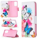 For Samsung Galaxy A52 5G / 4G Colored Drawing Pattern Horizontal Flip Leather Case with Holder & Card Slots & Wallet(Butterflies) - 1