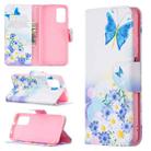 For Xiaomi Poco M3 Colored Drawing Pattern Horizontal Flip Leather Case with Holder & Card Slots & Wallet(Butterfly Love) - 1