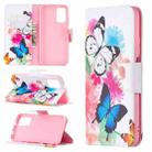 For Xiaomi Poco M3 Colored Drawing Pattern Horizontal Flip Leather Case with Holder & Card Slots & Wallet(Butterflies) - 1