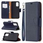 For Xiaomi Poco M3 Litchi Texture Pure Color Horizontal Flip PU Leather Case with Holder & Card Slots & Wallet & Lanyard(Dark Blue) - 1