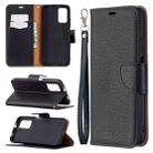 For Xiaomi Poco M3 Litchi Texture Pure Color Horizontal Flip PU Leather Case with Holder & Card Slots & Wallet & Lanyard(Black) - 1