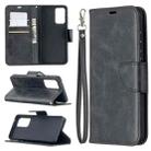 For Samsung Galaxy A52 5G Retro Lambskin Texture Pure Color Horizontal Flip PU Leather Case with Holder & Card Slots & Wallet & Lanyard(Black) - 1