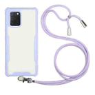 For Samsung Galaxy A02s Acrylic + Color TPU Shockproof Case with Neck Lanyard(Purple) - 1
