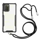 For Samsung Galaxy A02s Acrylic + Color TPU Shockproof Case with Neck Lanyard(Black) - 1