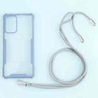 For Samsung Galaxy A72 5G / 4G Acrylic + Color TPU Shockproof Case with Neck Lanyard(Milk Grey) - 1