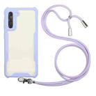 For Samsung Galaxy S21 5G Acrylic + Color TPU Shockproof Case with Neck Lanyard(Purple) - 1