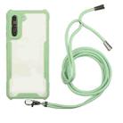 For Samsung Galaxy S21+ 5G Acrylic + Color TPU Shockproof Case with Neck Lanyard(Avocado) - 1