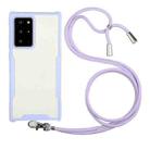 For Samsung Galaxy S21 Ultra 5G Acrylic + Color TPU Shockproof Case with Neck Lanyard(Purple) - 1