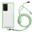 For Samsung Galaxy S21 Ultra 5G Acrylic + Color TPU Shockproof Case with Neck Lanyard(Avocado) - 1