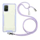 For Xiaomi Redmi Note 9 / Poco M3 Acrylic + Color TPU Shockproof Case with Neck Lanyard(Purple) - 1