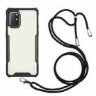 For Xiaomi Redmi Note 9 / Poco M3 Acrylic + Color TPU Shockproof Case with Neck Lanyard(Black) - 1