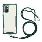 For Xiaomi Redmi Note 9 / Poco M3 Acrylic + Color TPU Shockproof Case with Neck Lanyard(Dark Green) - 1