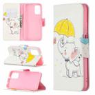 For Xiaomi Poco M3 Colored Drawing Pattern Horizontal Flip Leather Case with Holder & Card Slots & Wallet(Umbrella Elephant) - 1