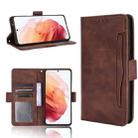 For Samsung Galaxy S21+ 5G Skin Feel Calf Pattern Horizontal Flip Leather Case with Holder & Card Slots & Photo Frame(Brown) - 1
