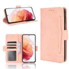 For Samsung Galaxy S21+ 5G Skin Feel Calf Pattern Horizontal Flip Leather Case with Holder & Card Slots & Photo Frame(Pink) - 1