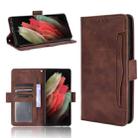 For Samsung Galaxy S21 Ultra 5G Skin Feel Calf Pattern Horizontal Flip Leather Case with Holder & Card Slots & Photo Frame(Brown) - 1
