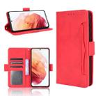 For Samsung Galaxy S21 5G Skin Feel Calf Pattern Horizontal Flip Leather Case with Holder & Card Slots & Photo Frame(Red) - 1