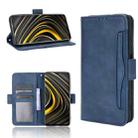 For Xiaomi Poco M3 Skin Feel Calf Pattern Horizontal Flip Leather Case with Holder & Card Slots & Photo Frame(Blue) - 1