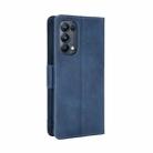 For OPPO Reno5 Pro 5G Skin Feel Calf Pattern Horizontal Flip Leather Case with Holder & Card Slots & Photo Frame(Blue) - 4