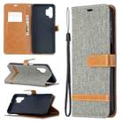 For Samsung Galaxy A32 5G Color Matching Denim Texture Horizontal Flip Leather Case with Holder & Card Slots & Wallet & Lanyard(Grey) - 1