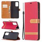 For Samsung Galaxy A72 5G / 4G Color Matching Denim Texture Horizontal Flip Leather Case with Holder & Card Slots & Wallet & Lanyard(Red) - 1